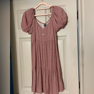 Pink and white polka dot dress